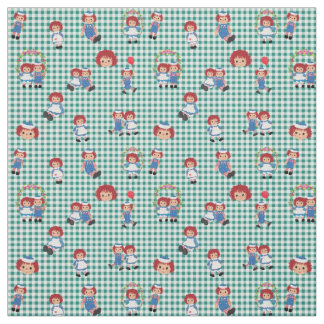 Raggedy Ann en Andy op Green Gingham Stof