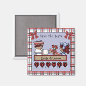 Raggedy Ann en Andy Save-the-Date Magneten (Voorkant / Achterkant)