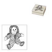 raggedy doll art stamp 	rubberstempel (Gestempeld)
