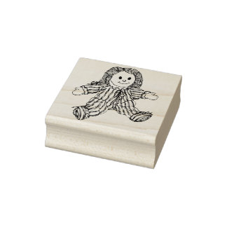 raggedy doll art stamp 	rubberstempel