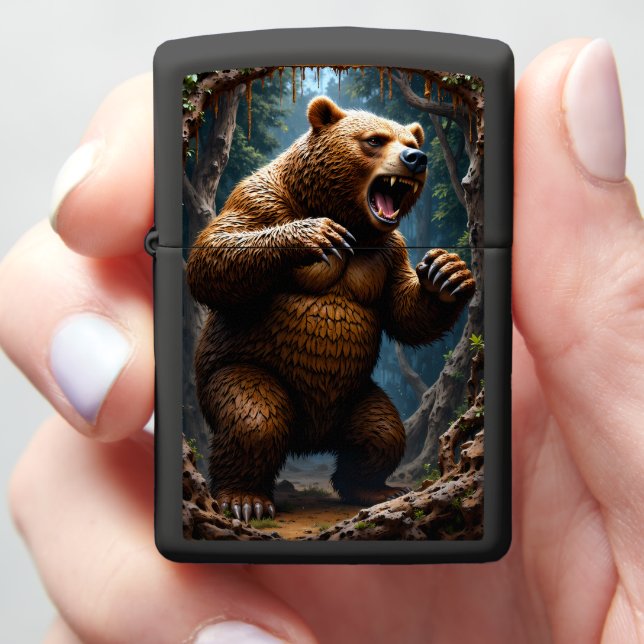 🐻 Raging Brown Bear Lunging Forest (In Hand)