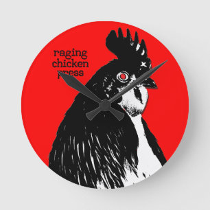 Raging Chicken Press-klok Ronde Klok
