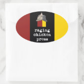 Raging Chicken Press Ovale Tri-Color Sticker (Tas)