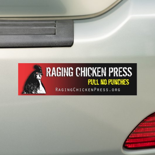 Raging Chicken Pull No Punches Bumpersticker (Op auto)