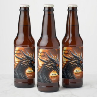 Raging Dragon Solar Eclipse Aanpassen Set van 6 Bier Etiket