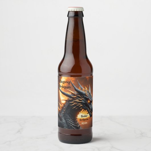 Raging Dragon Solar Eclipse Aanpassen Set van 6 Bier Etiket (Voorkant)