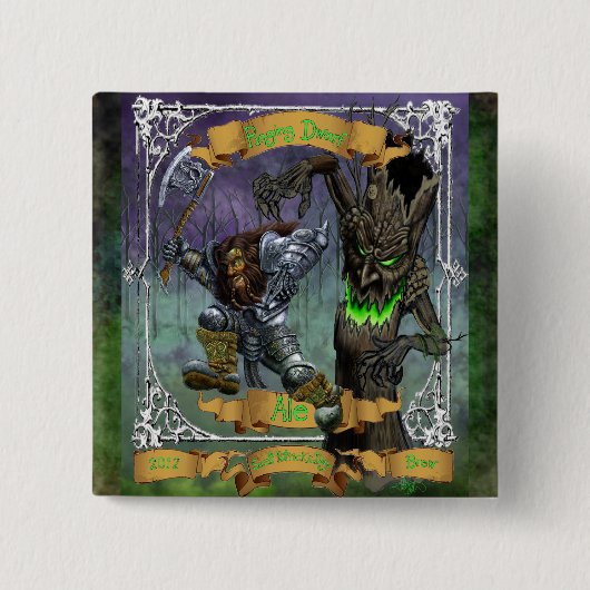 Raging Dwarf Ale Vierkante Button 5,1 Cm (Voorkant)