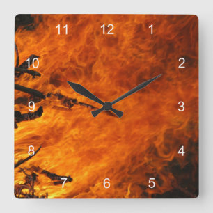 Raging Fire Vierkante Klok