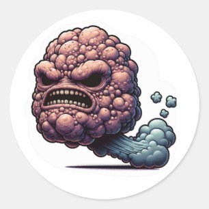 Raging Toot Komisch woedend scheet Ronde Sticker