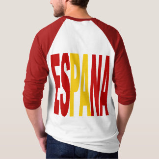 Raglan T-shirt wit rood rug man ESPANA