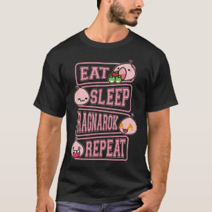 Ragnarok Poring Manger Dormir Répéter T-Shirt de M