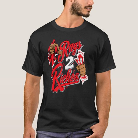 Rags 2 Riches Omgekeerde zwarte tenen 1s Matching T-shirt (Voorkant)