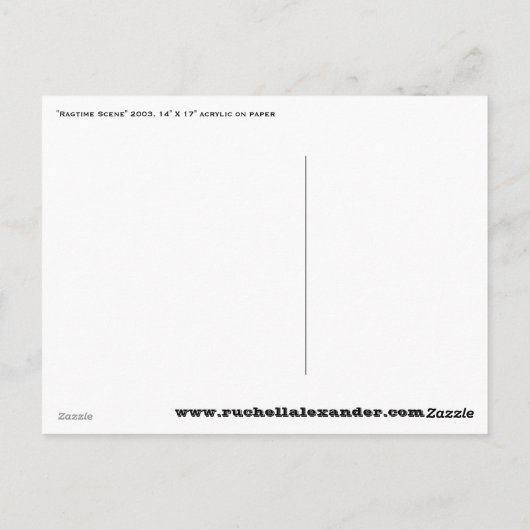 "Ragtime Scene" door Ruchell Alexander Briefkaart (Achterkant)