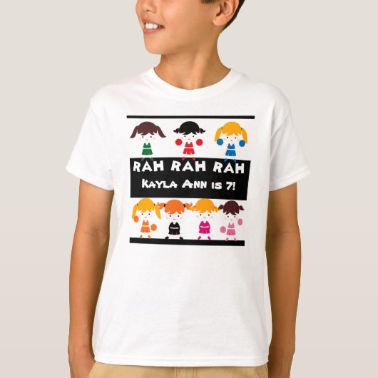 Rah Rah Rah Cheerleading Verjaardag Tshirt (Voorkant)