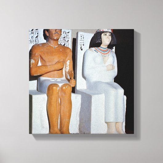 Rahotep en zijn vrouw Nofret uit Meydum Canvas Afdruk (Voorkant)