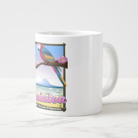 Raiatea Society Islands, Tahiti, Frans-Polynesië. Extra Grote Mok (Voorkant rechts)