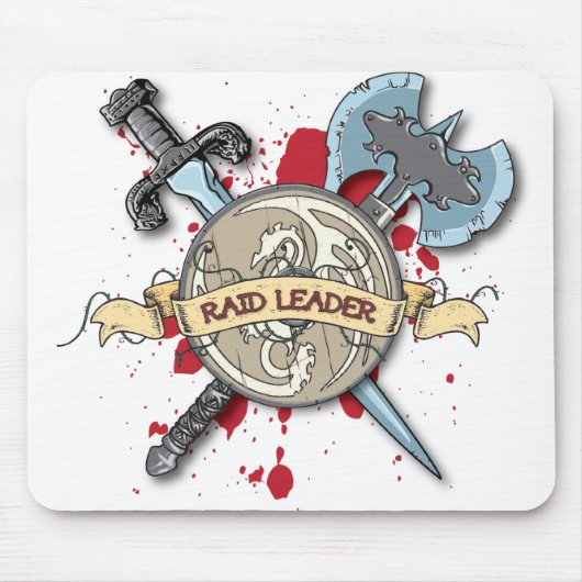 RAID LEADER-Tattoo - Sword, Ax en Shield Muismat (Voorkant)