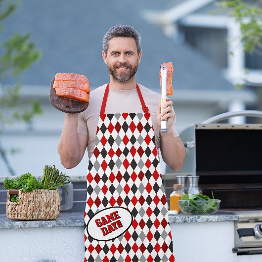 Raider Red Argyle Pattern Game Day Schort