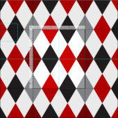 Raider Red en Black Argyle Pattern Fabric Stof (Delen)