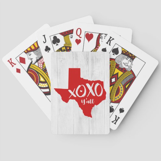 Raider Red XOXO, Y'all - Texas State Shape Pokerkaarten (Achterkant)