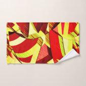 Raies jaunes sur l'image rouge, floutée (Serviette à main)