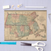 Rail Road Map of Massachusetts, 1879 Decoupage Tissuepapier (Craft)
