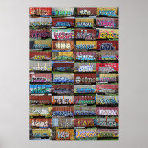 Railcar Graffiti Collage Poster