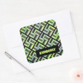 Railfence Patchwork Quilt Pattern Vierkante Sticker (Envelop)