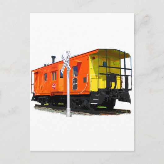 Railroad Caboose en Crossbuck Briefkaart (Voorkant)