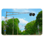 Railroad Crossing With Left Side Signals  Magneet (Horizontaal)