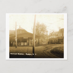 Railroad Station, Roslyn, Long Island, Briefkaart