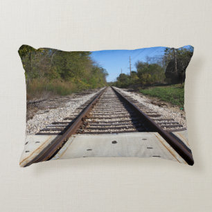 Railroad Train Tracks Foto Decoratief Kussen