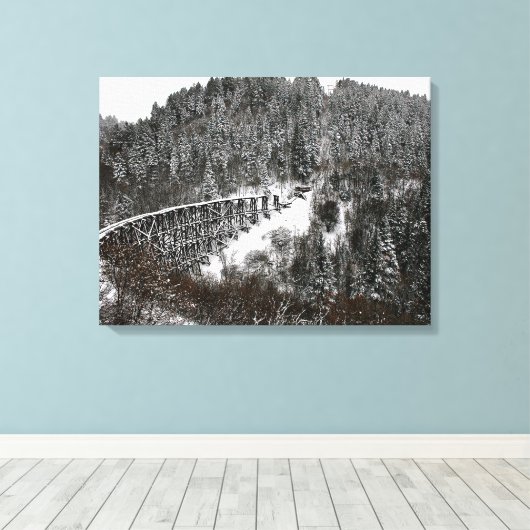 Railroad Trestle in Cloudcroft New Mexico Canvas Afdruk (Insitu (Houten vloer))