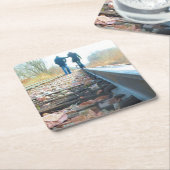 Rails Hand-in-Hand-Romance Onderzetter lopen (Schuin)