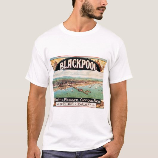  Railway Advert Blackpool Engeland T-shirt (Voorkant)