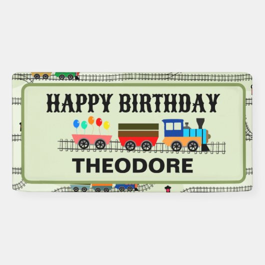 Railway Kinder treinen & tracks Vinyl Banner, 2'x1 Spandoek (Horizontaal)