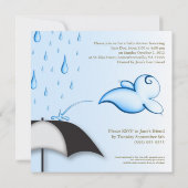 Rain Babies Shower Invite - Square Card Kaart (Achterkant)