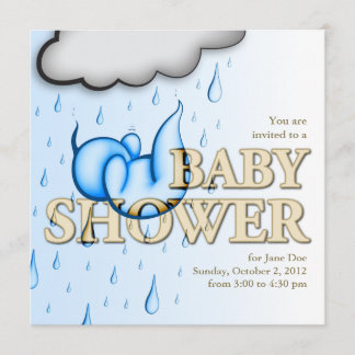 Rain Babies Shower Invite - Square Card Kaart