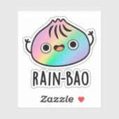 Rain-bao Funny Rainbow Dimsum Bao Pun Sticker (Vel)