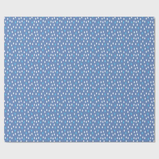 Rain Blue White Pattern Cadeaupapier (Vlak)