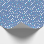 Rain Blue White Pattern Cadeaupapier (Hoek)
