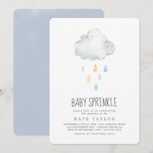 Rain Cloud Boy Baby Sprinkle Kaart
