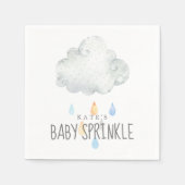Rain Cloud Boy Baby Sprinkle Napkins Servet (Voorkant)