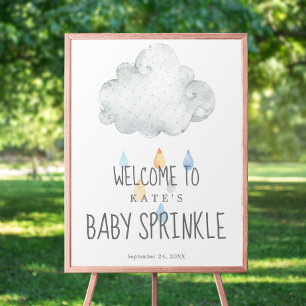 Rain Cloud Boy Baby Sprinkle Welkom Poster