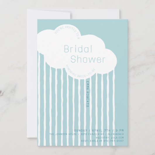 Rain Cloud bruids douche uitnodiging (Voorkant)