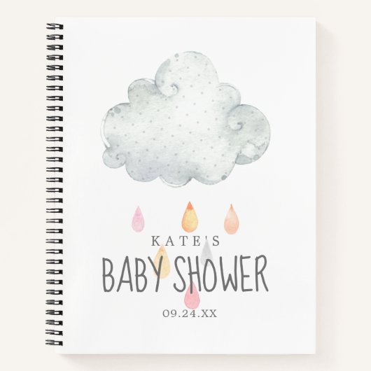 Rain Cloud Girl Baby shower Gift List Notitieboek (Voorkant)