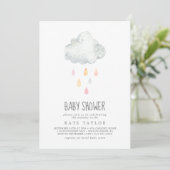 Rain Cloud Girl Baby shower Kaart (Staand voorkant)