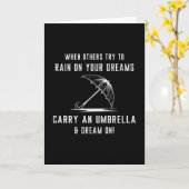 Rain Cloud Raindrop Umbrella Weather Rainy Gift Kaart (Gele Bloem)