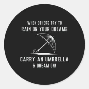 Rain Cloud Raindrop Umbrella Weather Rainy Gift Ronde Sticker