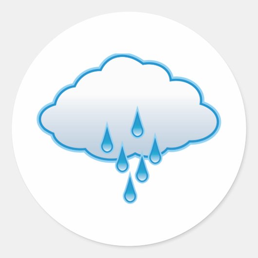 Rain Cloud Ronde Sticker (Voorkant)